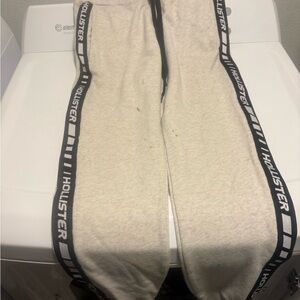 Hollister Cream Joggers with Black Accents